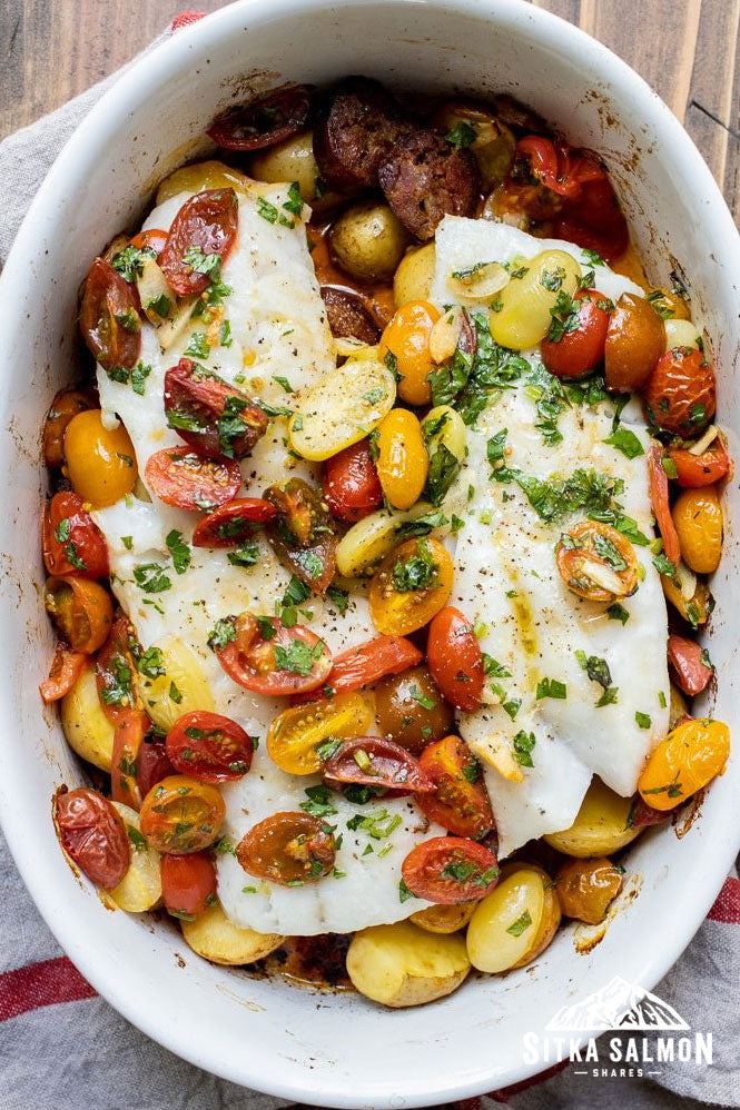 Portuguese Cod with Potatoes and Chorizo Recipe | Sitka Salmon Shares
