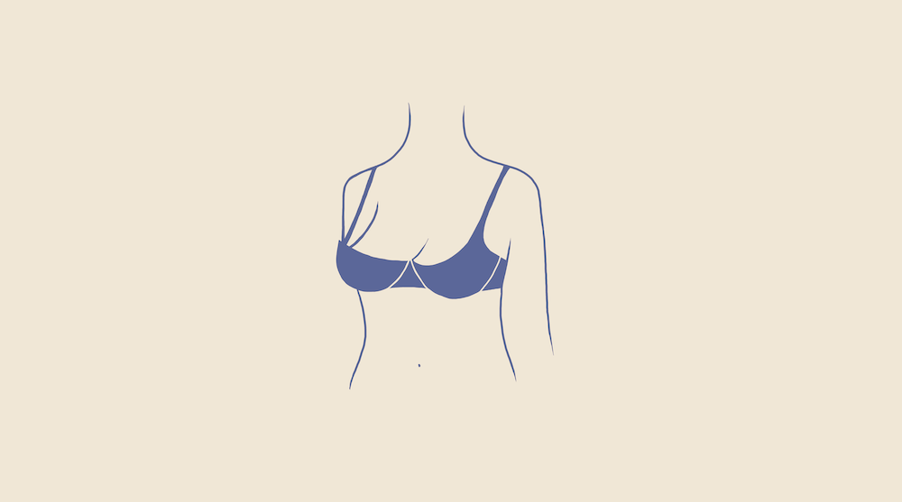 Bra cups are gaping.