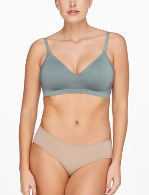 Adjustable Strap Wireless Bra Soft Taupe - Seamless Pullover Bra With  Adjustable Straps