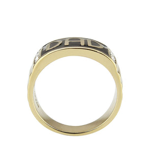 TK3760 - IP Gold(Ion Plating) Stainless Steel Ring with Top Grade Crystal in Clear