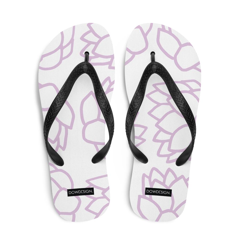 pink flower flip flops