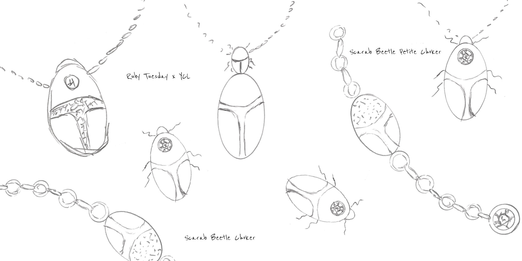 Ruby Tuesday YCL JEWELS collection sketches