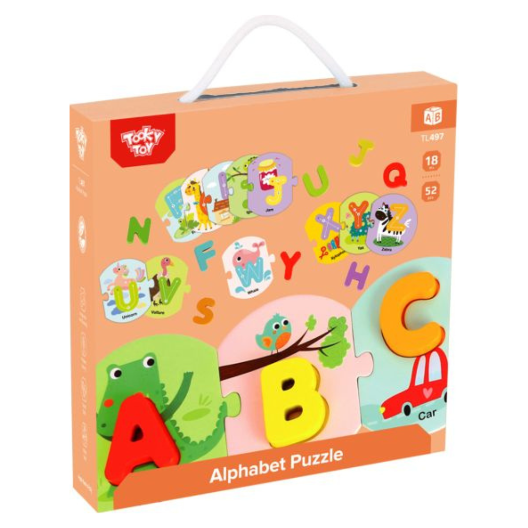 Image of Tooky Toy Wooden Alphabet Puzzle