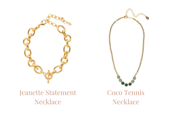 Jeanette Statement Necklace with the delicate Coco Tennis Necklace