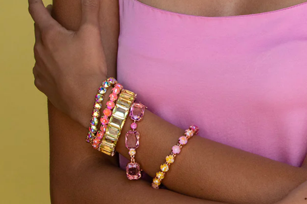 Sienna Stretch Bracelet, Julianna Rectangle Cuff Bracelet, Octavia Tennis Bracelet, Riveting Romance Cuff Bracelet