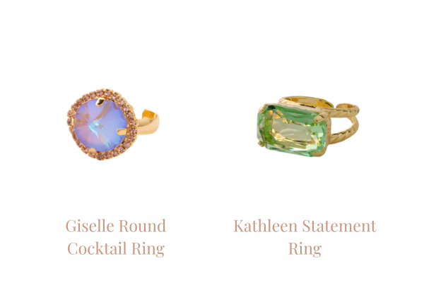 Giselle Round Cocktail Ring, Kathleen Statement Ring