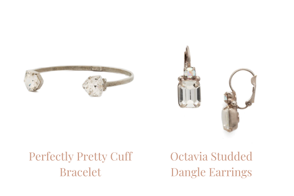 Perfectly Pretty Cuff Bracelet, Octavia Studded Dangle Earings