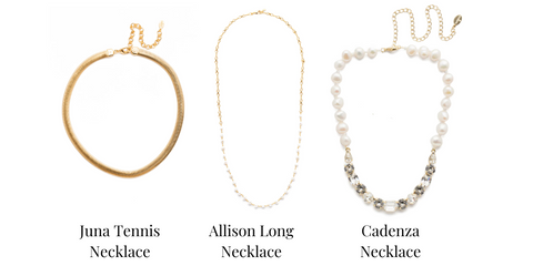 Juna Tennis Necklace, Allison Long Necklace, Cadenza Necklace