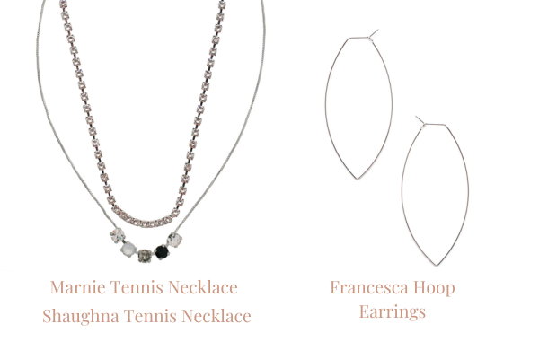 Marnie Tennis Necklace Shaughna Tennis Necklace Francesca Hoop Earrings