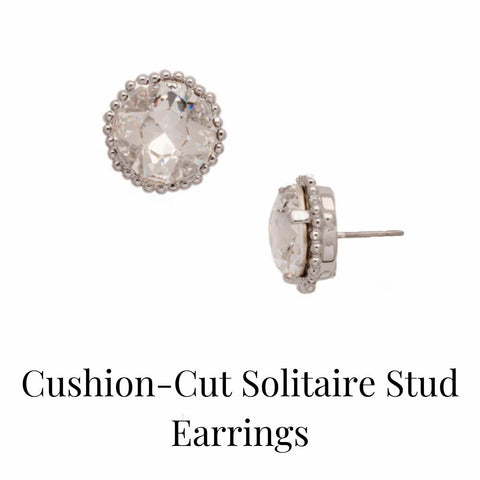 Cushion-Cut Solitaire Stud Earrings