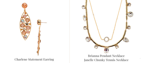 Charlene Statement Earrings, Brianne Pendant Necklace & Janelle Chunky Tennis Necklace