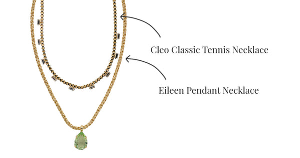 Cleo Classic Tennis Necklace, Eileen Pendant Necklace