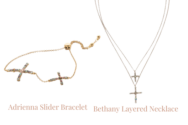 Andrienna Slider Bracelet, Bethany Layered Necklace