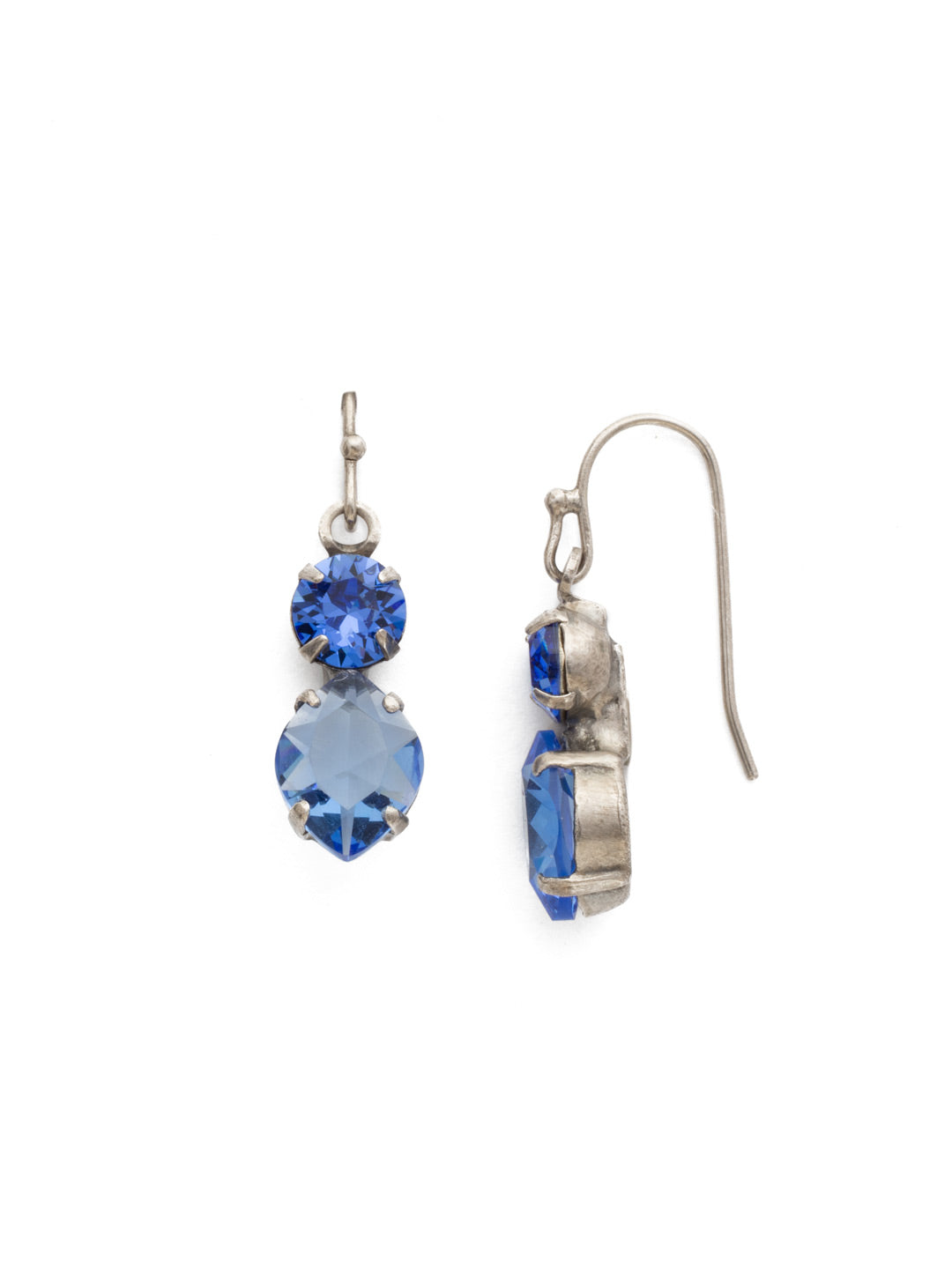 Sorrelli Blue Brocade Assorted Round Crystal Dainty Drop Earring-
