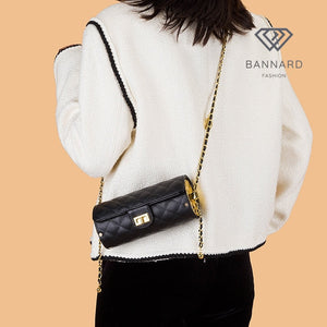 Genuine Leather Barrel-Shaped Luxury Fashion Handbag Bags