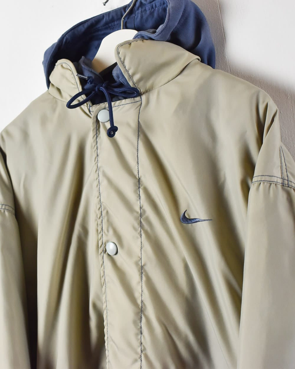 Vintage 00s Cotton Plain White Nike Reversible Hooded Fleece Winter Coat -  X-Large – Domno Vintage