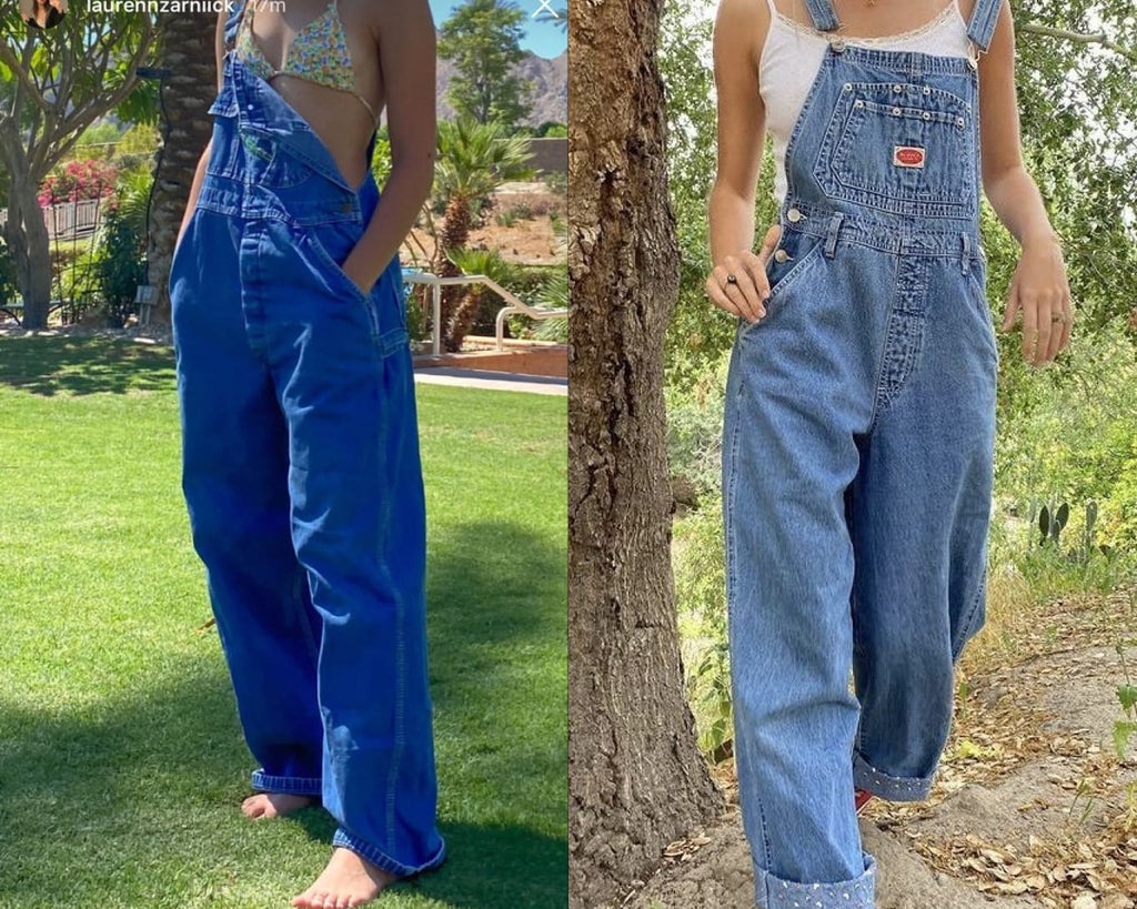 dungaree outfits at a festival 