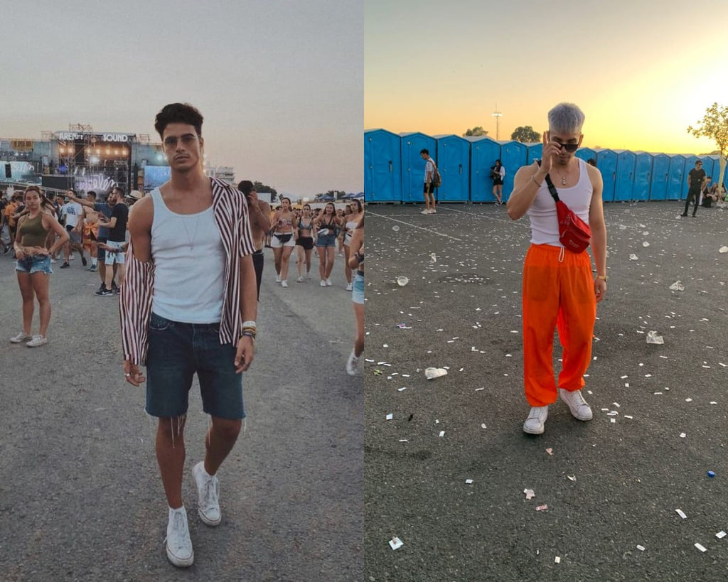 vest outfit at a festival