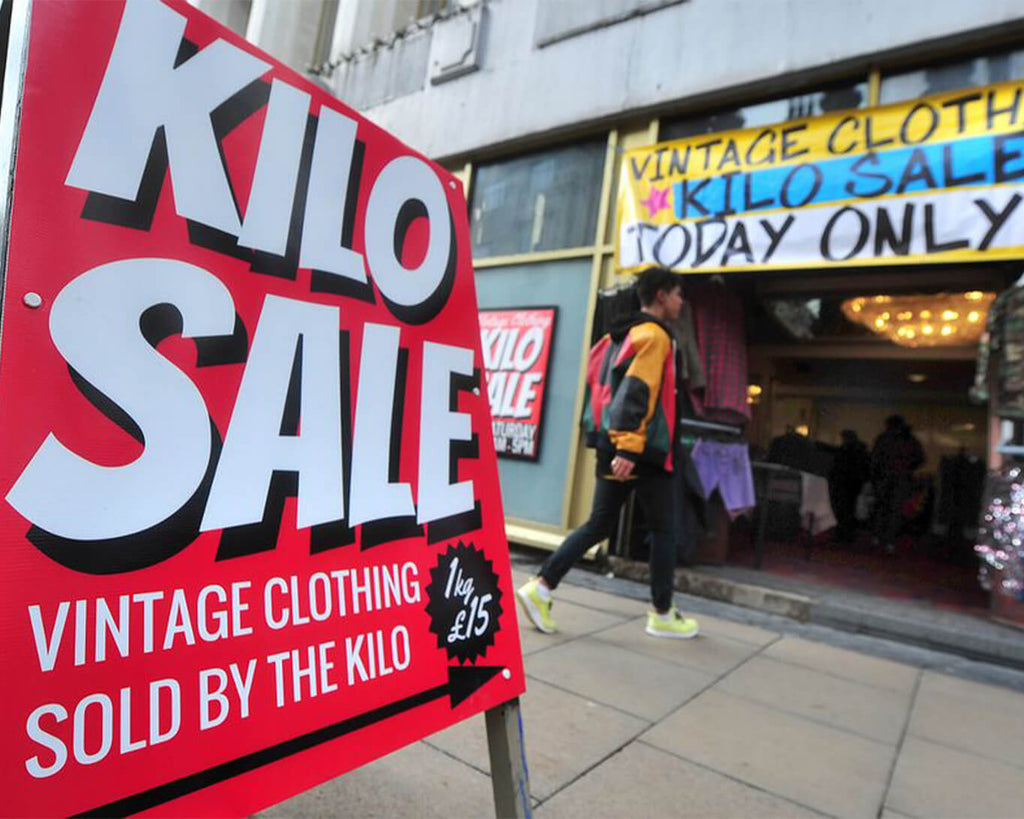 Vintage Clothing Kilo Sale Sign