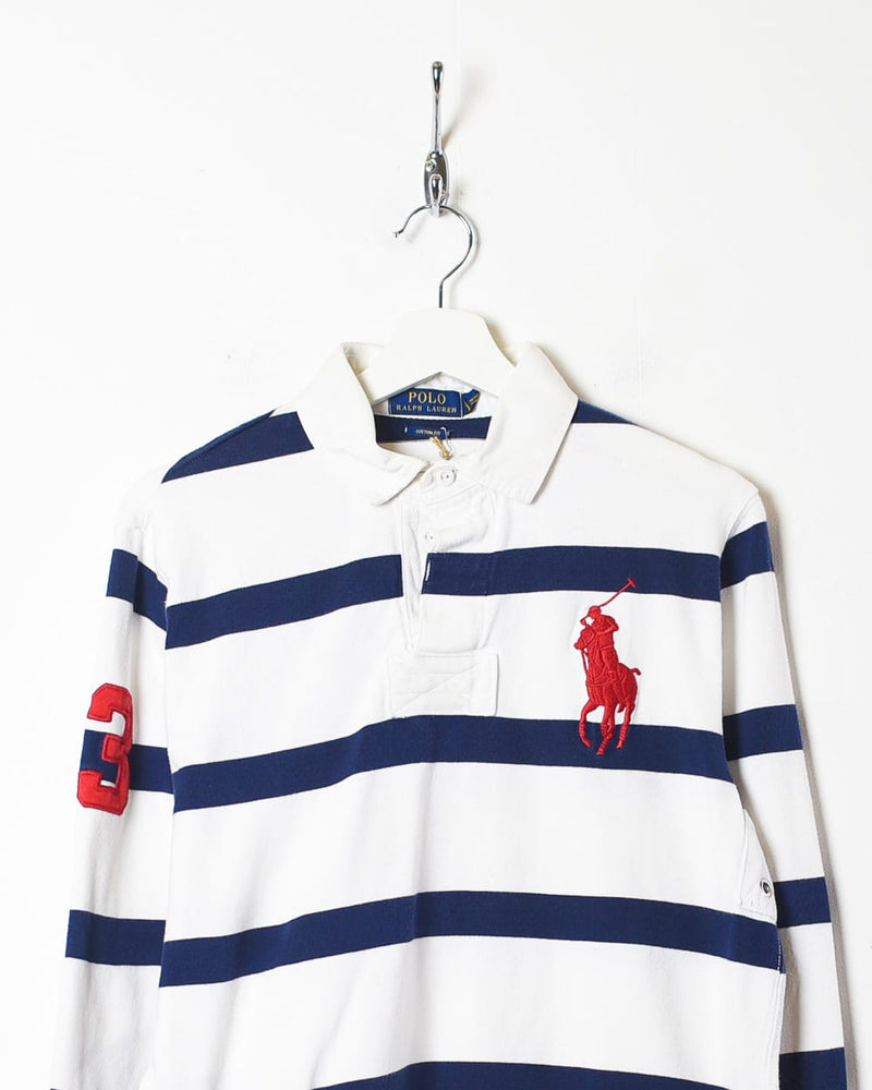 Polo Ralph Lauren Striped Rugby Shirt - Small | Domno Vintage