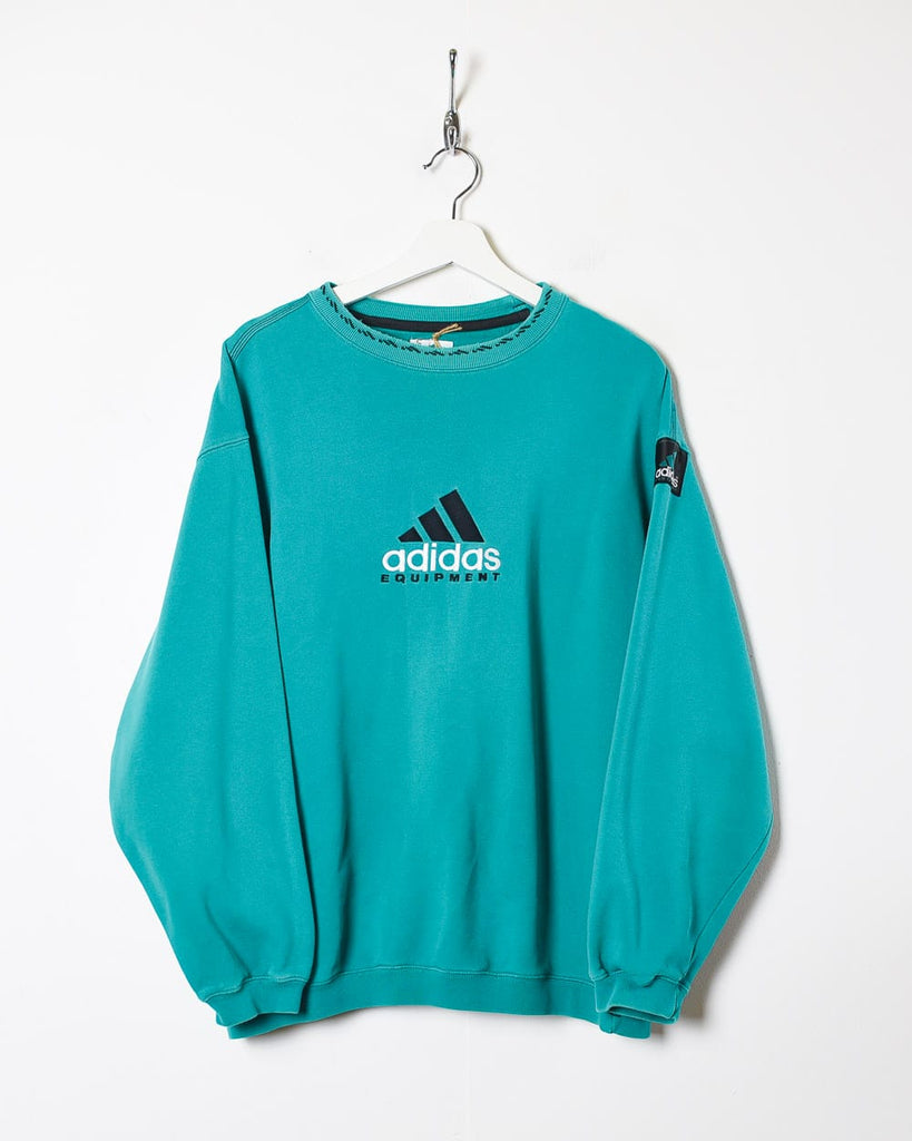 Enredo Tamano relativo Cierto Vintage 90s Green Adidas Equipment Sweatshirt - Large Cotton mix– Domno  Vintage