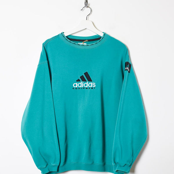 Enredo Tamano relativo Cierto Vintage 90s Green Adidas Equipment Sweatshirt - Large Cotton mix– Domno  Vintage