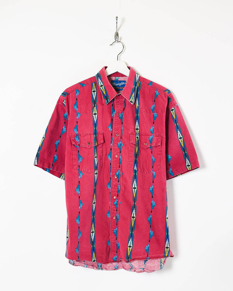 Wrangler Short Sleeved Button Down Shirt - Medium | Domno Vintage