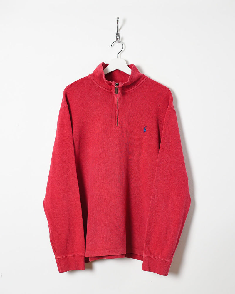 Ralph Lauren 1/4 Zip Sweatshirt - Large | Domno Vintage