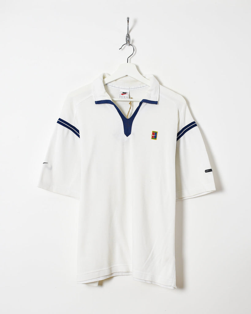 Vintage 90s Cotton White Nike Court Challenge T-Shirt - Large– Domno