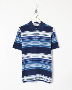 Vintage 90s Cotton Striped Navy Yves Saint Laurent Polo Shirt