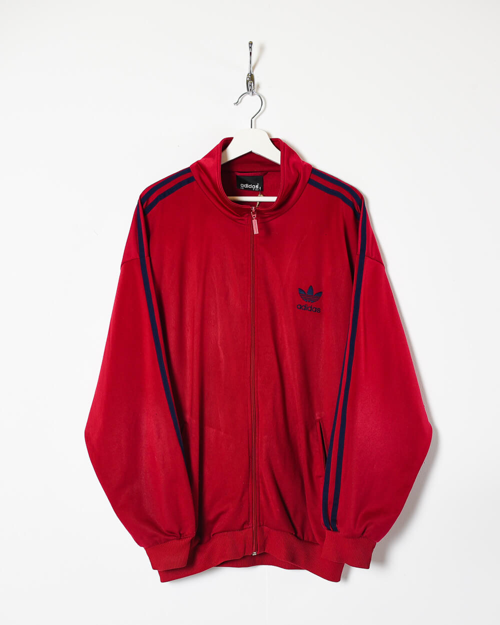 Vintage 90s Polyester Plain Red Adidas Tracksuit Top - X-Large– Domno ...