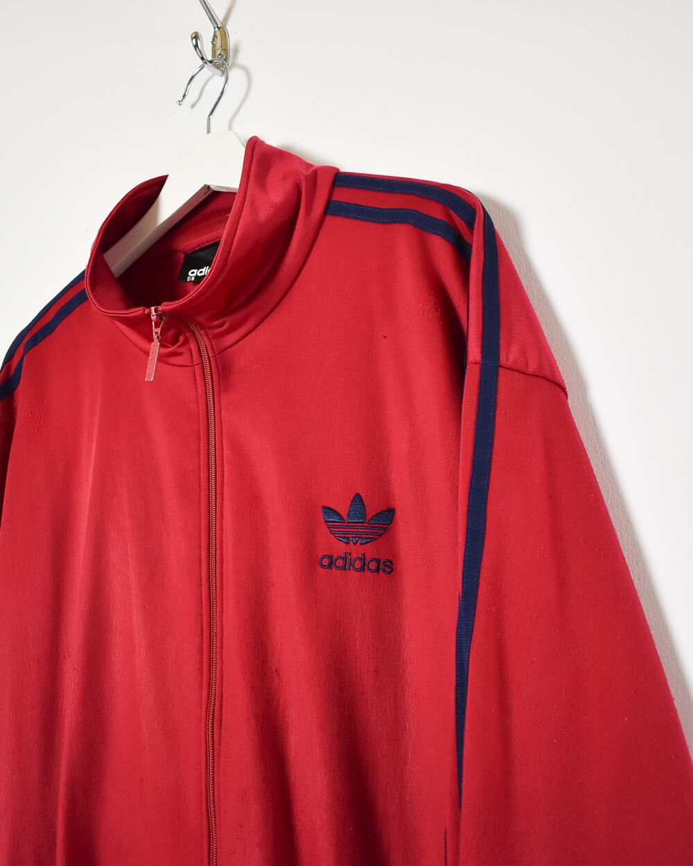 Vintage 90s Polyester Plain Red Adidas Tracksuit Top - X-Large– Domno ...