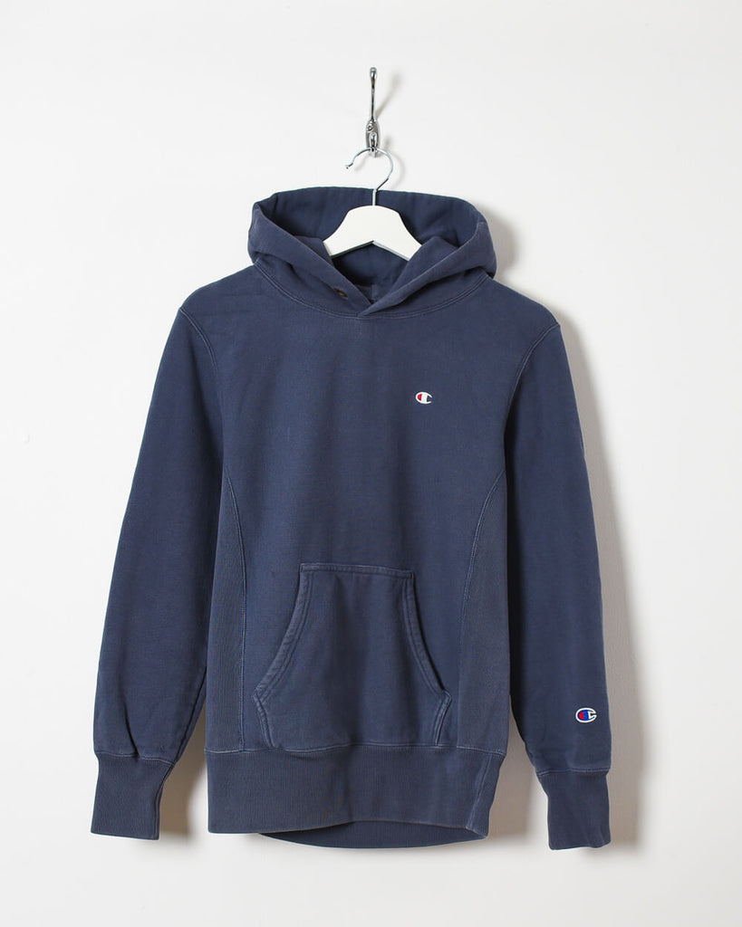 Vintage 10s+ Cotton Plain Blue Champion Reverse Weave Hoodie