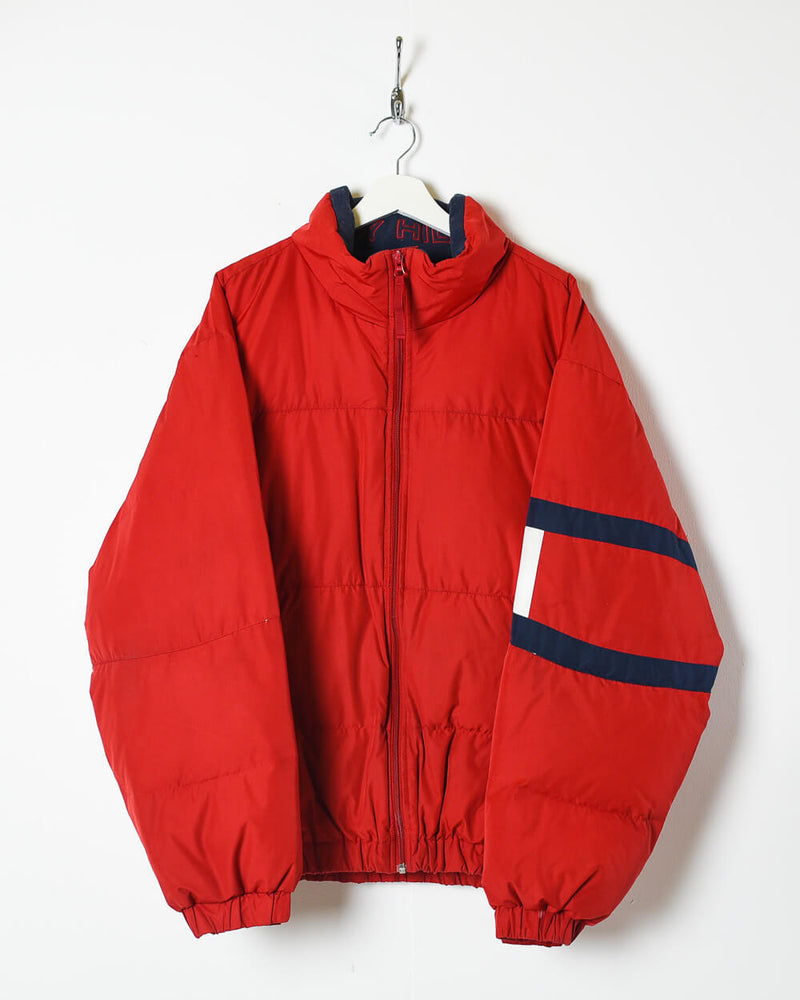 Savvy sangtekster kost Vintage 90s Red Tommy Hilfiger Puffer Jacket - X-Large Polyester– Domno  Vintage