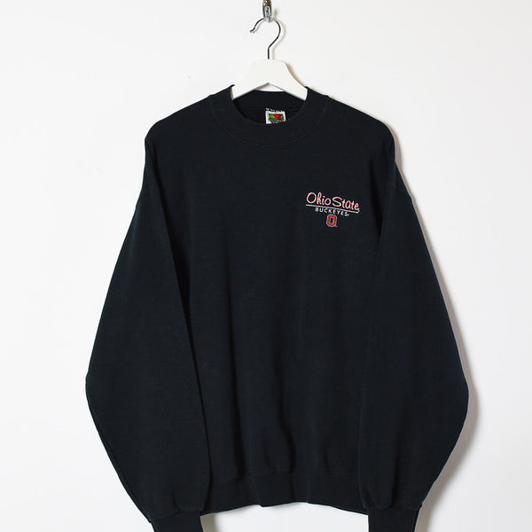 tema Hazlo pesado Experto Vintage 90s Cotton Mix Plain Black Ohio State Buckeyes Sweatshirt - Medium–  Domno Vintage