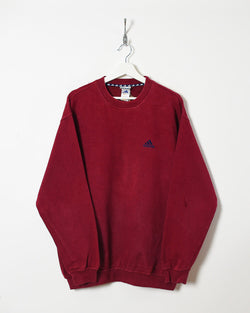 Publicidad Extremadamente importante Europa Vintage 90s Cotton Mix Plain Maroon Adidas Sweatshirt - Large– Domno Vintage