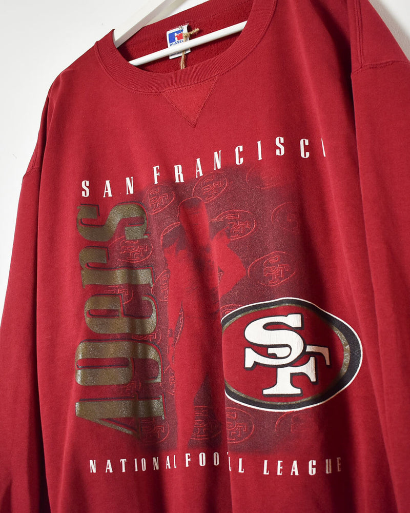 Vintage 90s Cotton Mix Red Logo 7 San Francisco 49ers Sweatshirt