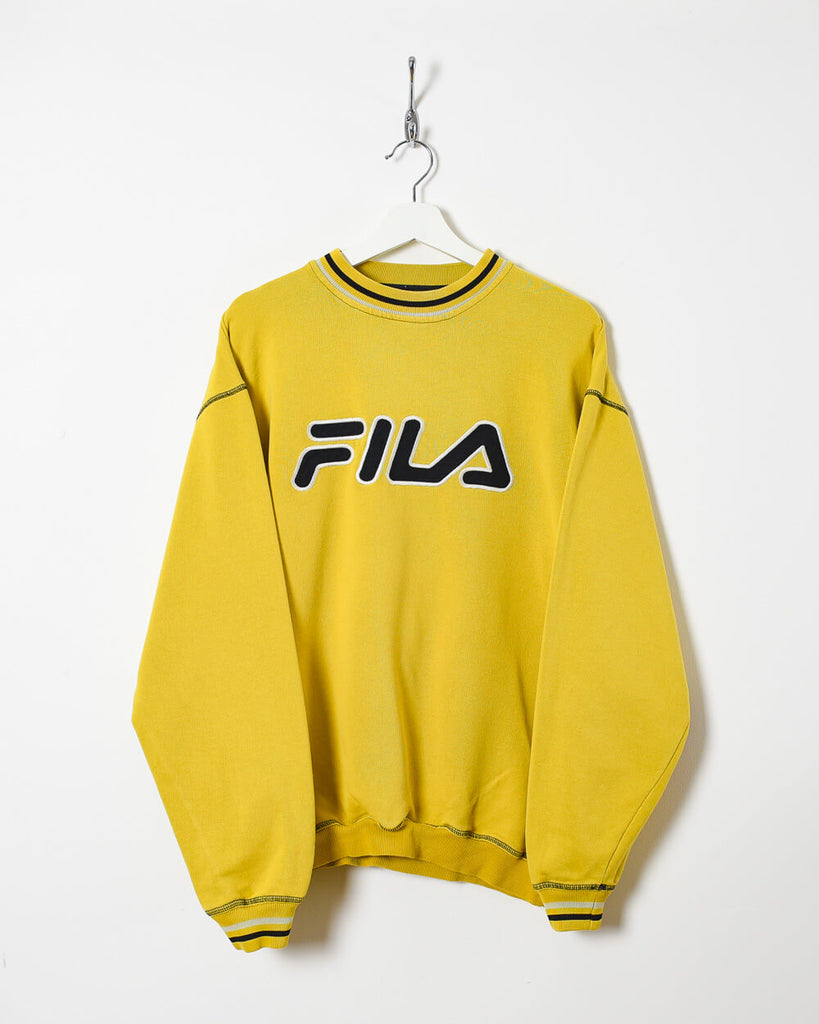 Vintage 90s Cotton Yellow Fila Sweatshirt - Medium– Vintage