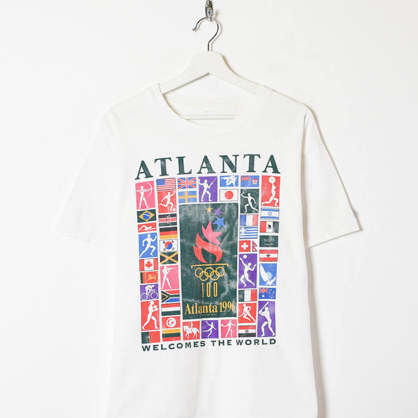 Vintage 90s Cotton White Champion Atlanta 1996 Olympics T-Shirt