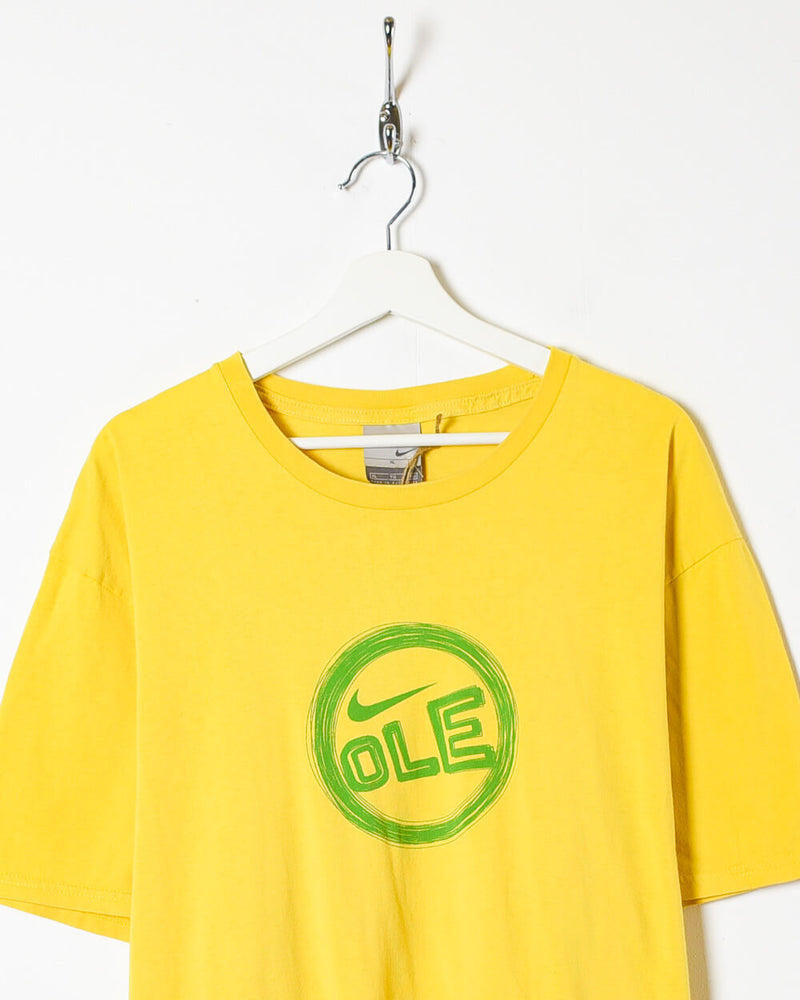 Yellow Nike Ole T-Shirt - X-Large Domno Vintage