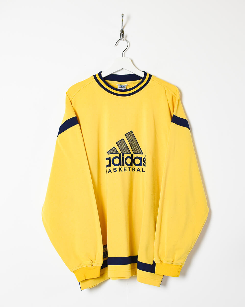 Vintage 90s Cotton Yellow Adidas Basketball Sweatshirt - X-Large– Domno Vintage