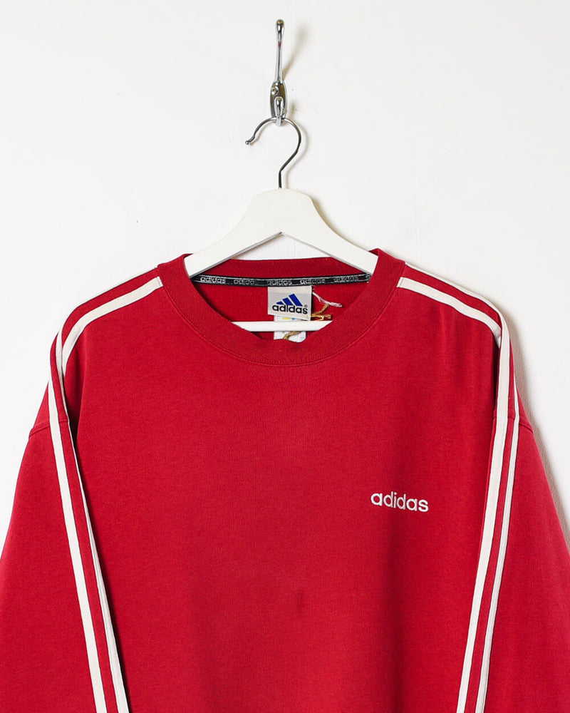 Vintage 90s Cotton Mix Red Adidas Sweatshirt - Domno Vintage
