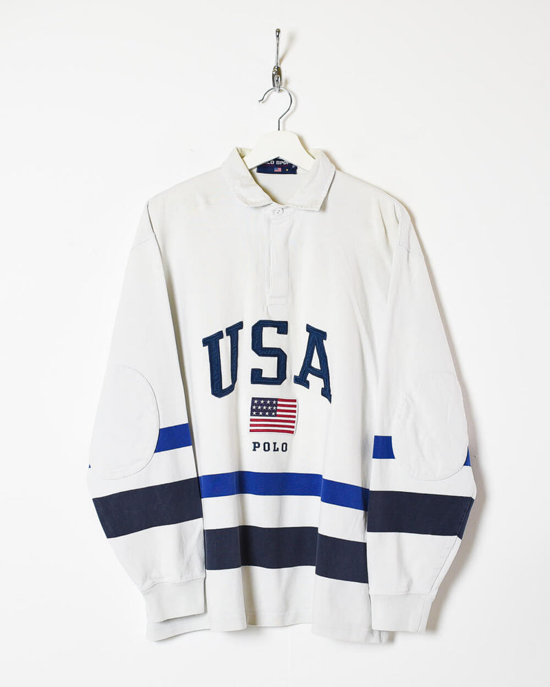 Ralph Lauren Polo Sport USA Rugby Shirt - Large | Domno Vintage
