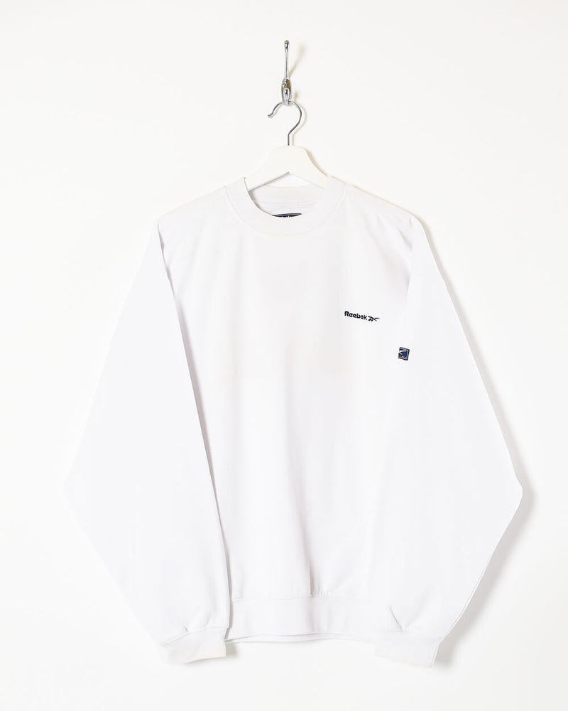 Vintage 00s Cotton Mix Plain White Reebok Sweatshirt - Domno