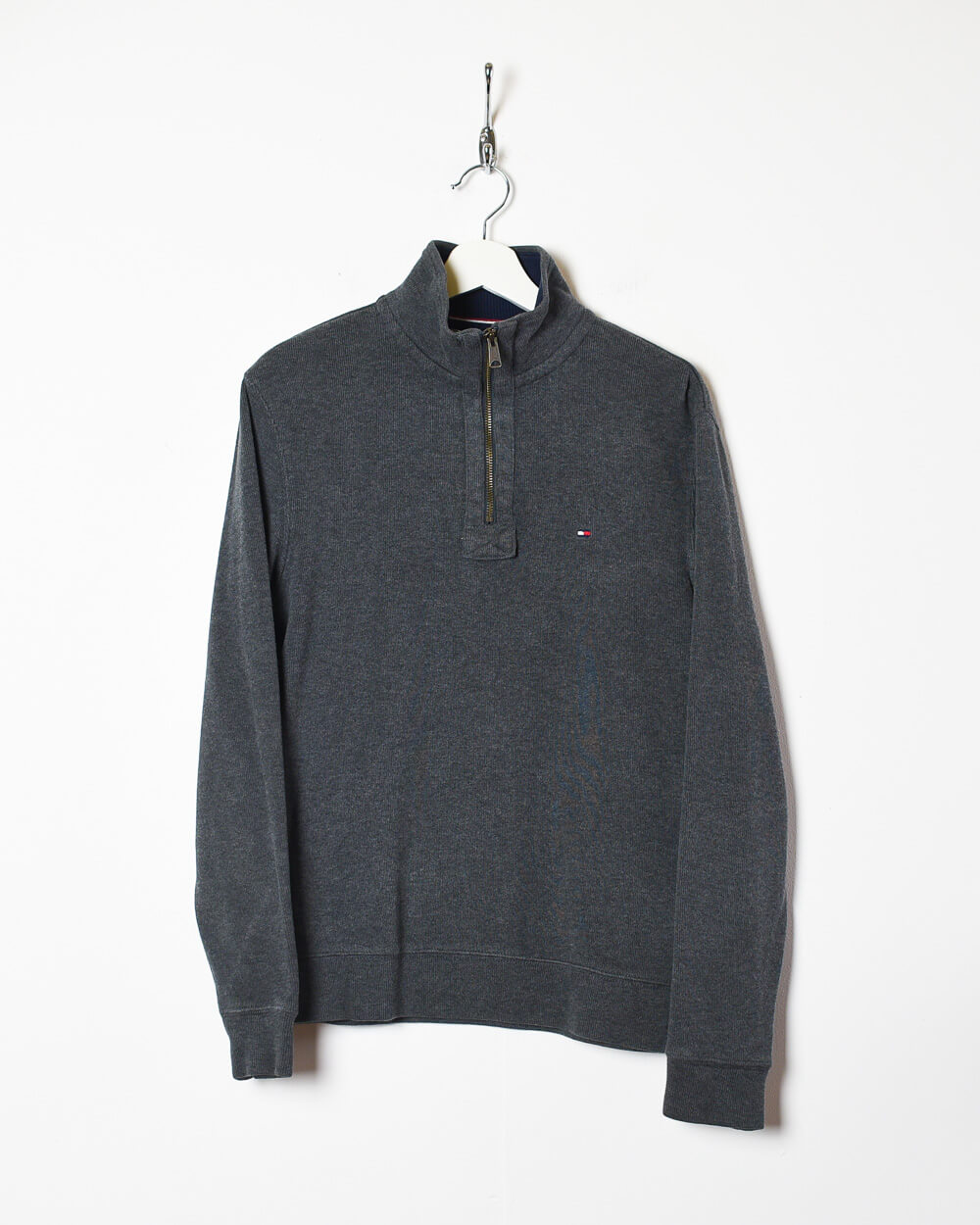 Kanon Nord Stort univers Vintage 00s Grey Tommy Hilfiger 1/4 Zip Sweatshirt - Small Cotton– Domno  Vintage