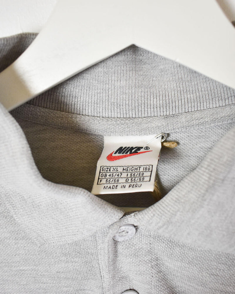 Vintage 90s Cotton Plain Stone Nike Long Sleeved Polo Shirt - X