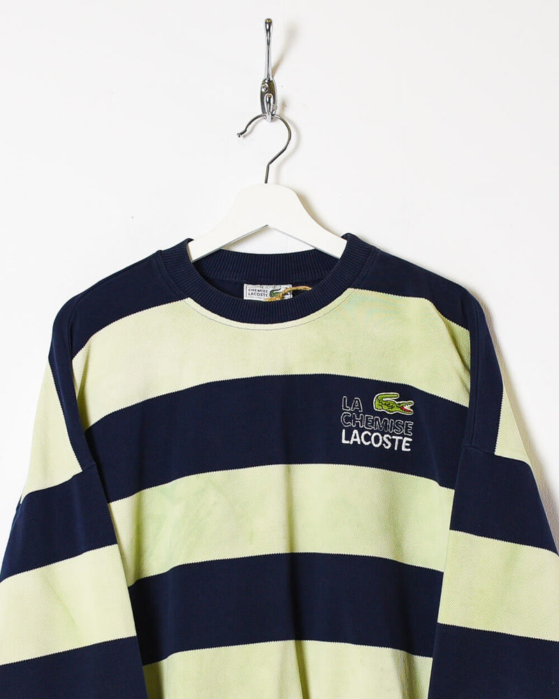 Vintage Cotton Colour-Block Navy Chemise Lacoste Sweatshirt Large– Domno