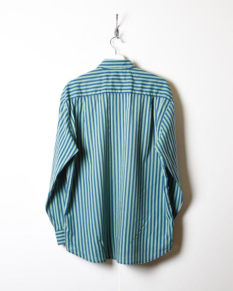 Vintage 00s Green Striped Shirt - Large Cotton– Domno Vintage