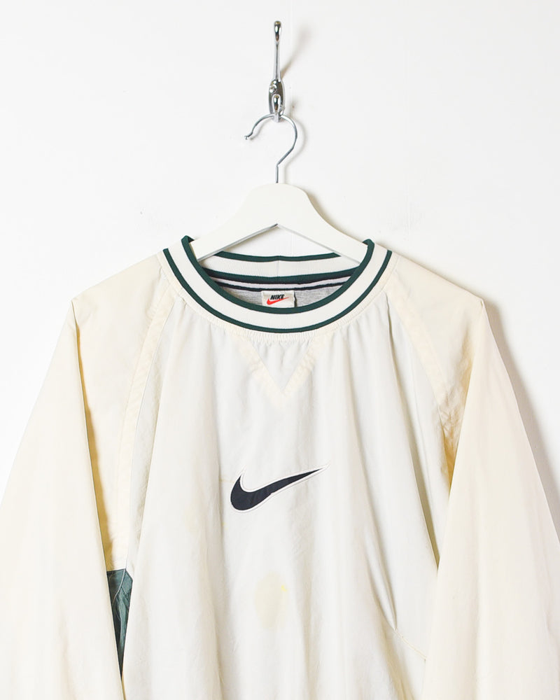 Doorzichtig snelweg Doen Vintage 90s White Nike Pullover Windbreaker Jacket - Large Polyester /  Cotton mix– Domno Vintage