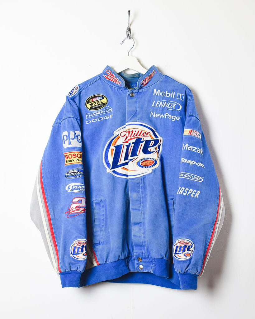 【ビンテージ】レーシングジャケット　NASCAR　総刺繍ロゴ　チェッカー　ＸＬ